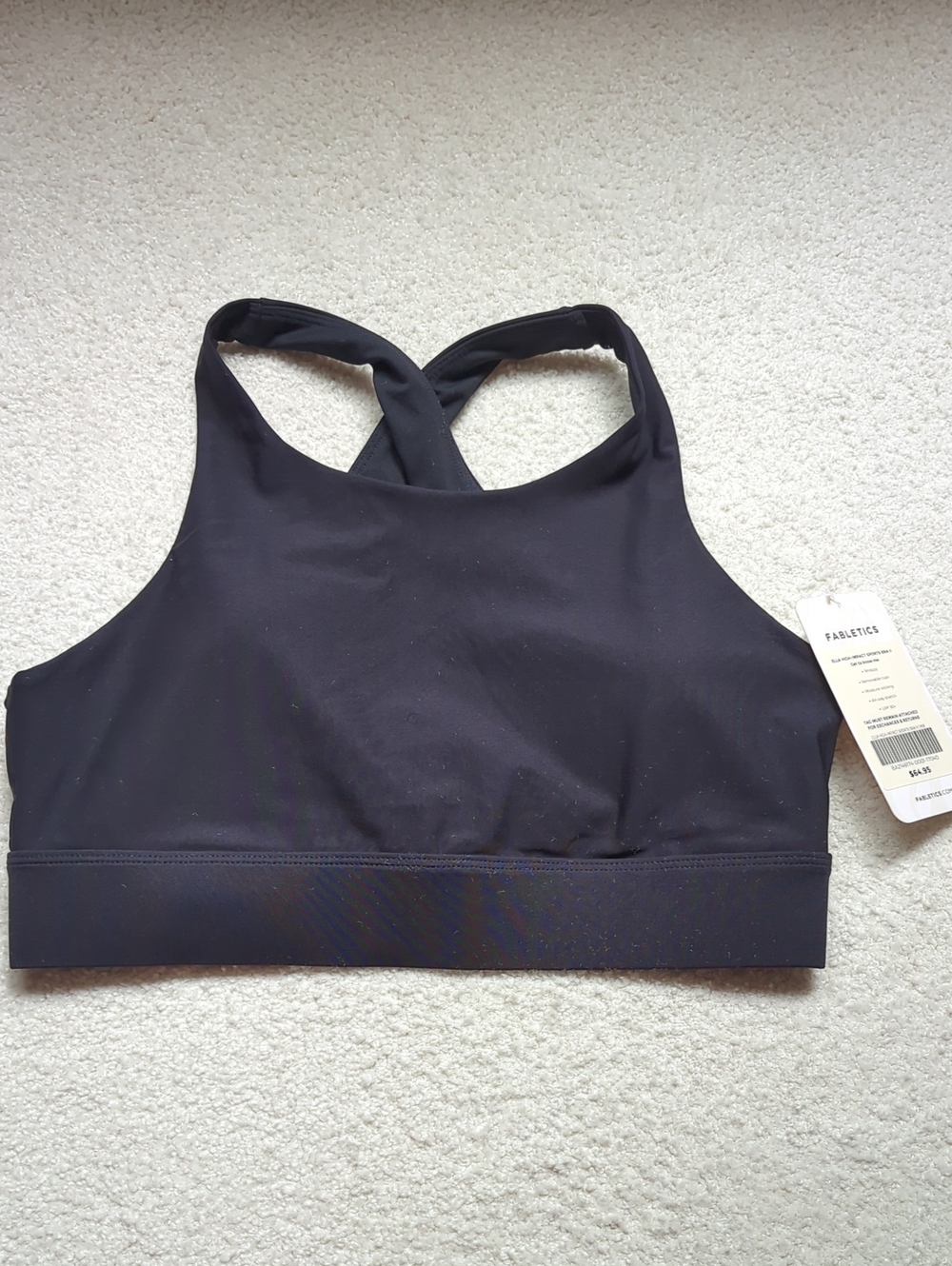 Fabletics Black High-Neck Crossback Sports Bra